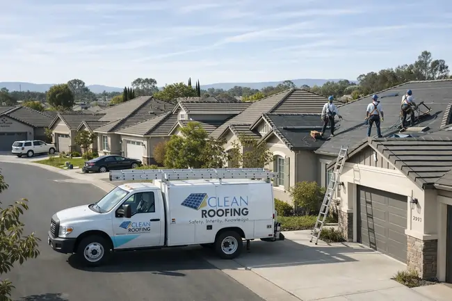 San Jose CA skyline and roofs